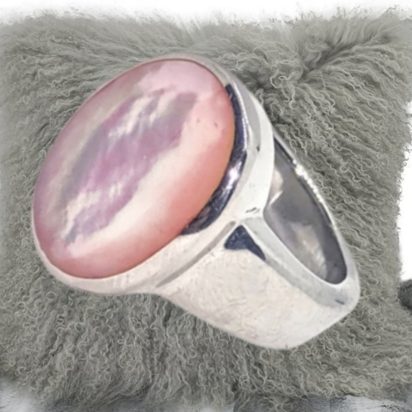 .Silver Plated Ring with Mother of Pearl - Picture 3 of 6